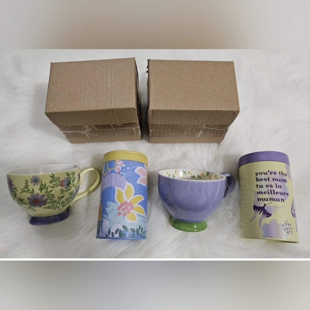 NIB Davidstea SPRING/ MOTHER'S DAY Bloom Tea Cup Tin Lot Davids Tea